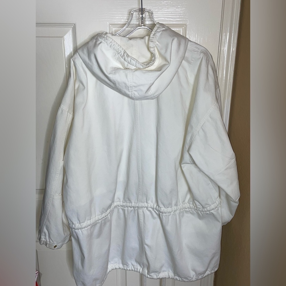 Adrienne Vittadini Sport White Hooded Nautical Jacket Medium​​​​​​​​​​​​​ - Picture 10 of 12